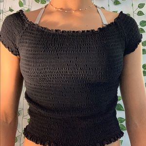 Brandy Melville Ribs cropped black tank top